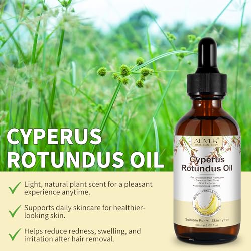 Cyperus Rotundus Öl zur Haarentfernung, 2PCS 100% reine natürliche Körper und Gesichts haarentfernung für Frauen, reduziert unerwünschten Haarwuchs nach der Rasur, beruhigt und repariert die Haut