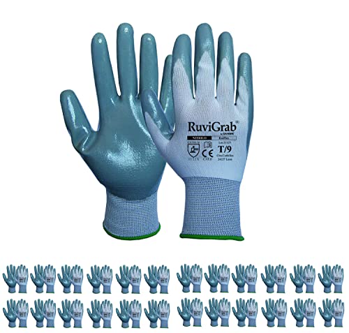 Guantes trabajo hombre y mujer Ruvigrab de nitrilo para agricultura y taller