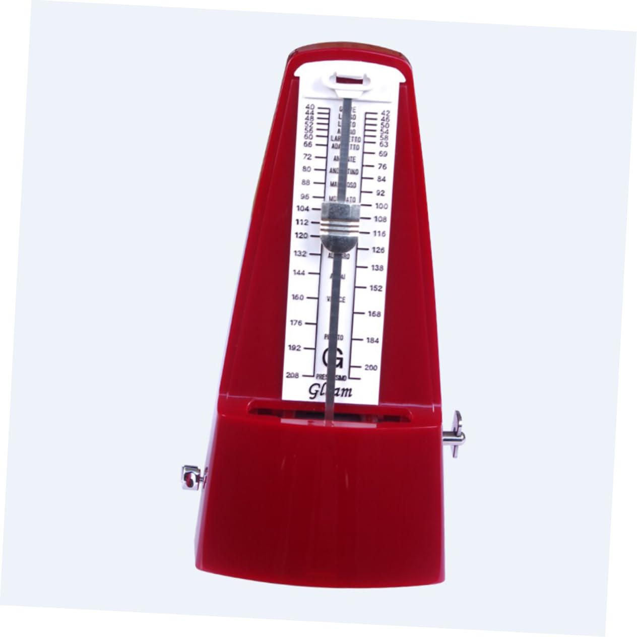 Métronome Mécanique à Clic Précis pour Piano, Rouge | Sonnerie de Cloche, Mécanisme à Remontage, Alliage Abs Pom Pps et Plaque en Fer