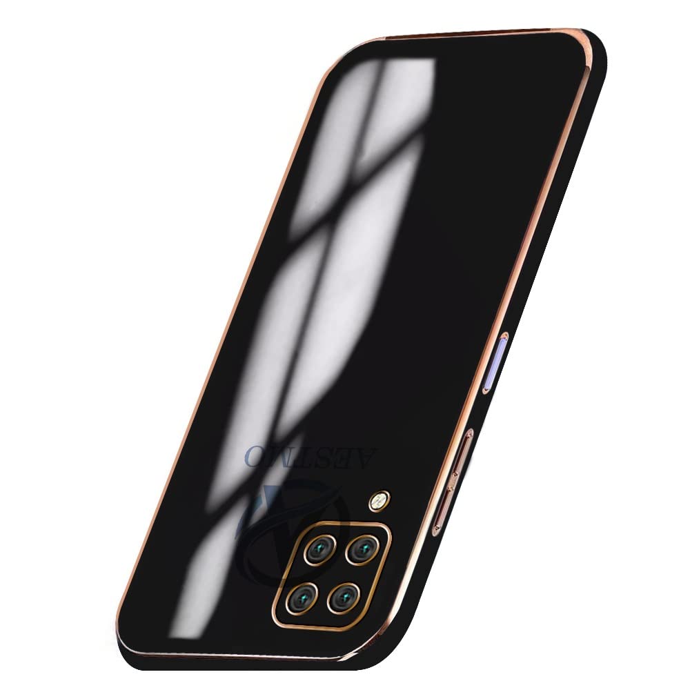 AESTMO Back Case Cover for Samsung Galaxy M32 4G Back Cover | Gold Electroplating Chrome | Raised Edges | Super Soft-Touch | Bumper Back Case for Samsung Galaxy M32 4G (Gold & White) (B0BQYKTGXT) Amazon Price History, Amazon Price Tracker