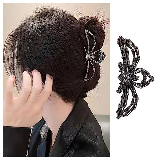 ROMODIYA Spider Hair Clip, Metal Black Hair Claw Clip with Design, Hair Accessories for Thin/Thick Hair, Large Non-slips Strong Hold, Hair Fashion Luxury Accessories for Women Girls 1Pcs