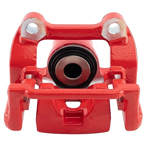 Image of TRQ Rear Right Brake Caliper w /Bracket Performance Red Passenger Side | For 2005-2018 Chrysler 300 2009-2016 Dodge Challenger 2006-2016 Charger 2005-2008 Magnum