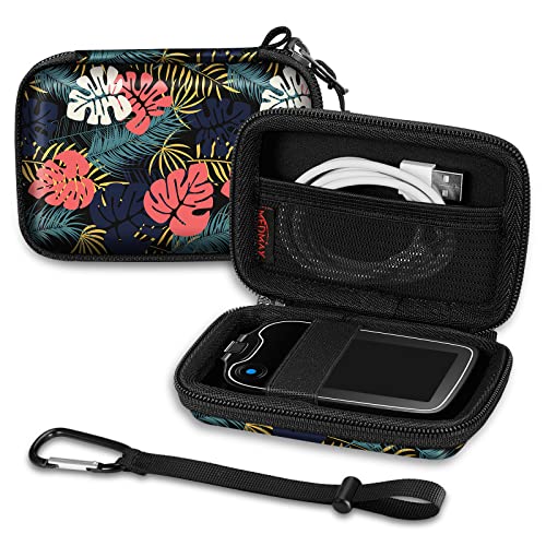 MEDMAX Bolsa para Freestyle Libre 2 / Libre Reader, Rígido Concha Dura Carcasa Antichoque Diabético Almacenamiento Funda para Freestyle Libre 2 / Libre Reader, (Z-Leaves) Cover