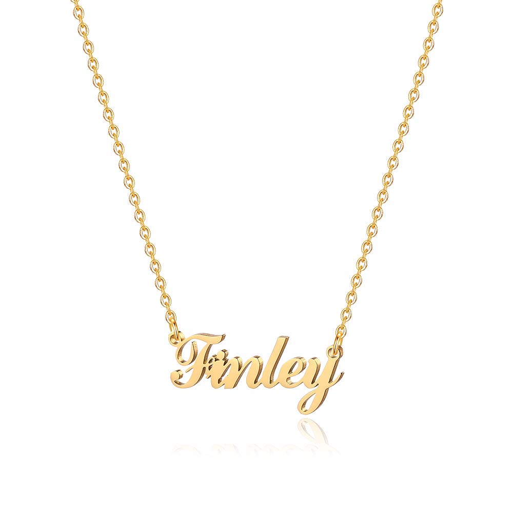 Hidepoo Name Necklace Personalized – Stainless Steel Name Pendant Necklace,Dainty Letter Name Necklace Chain Custom Personalized Jewelry Gifts for Women