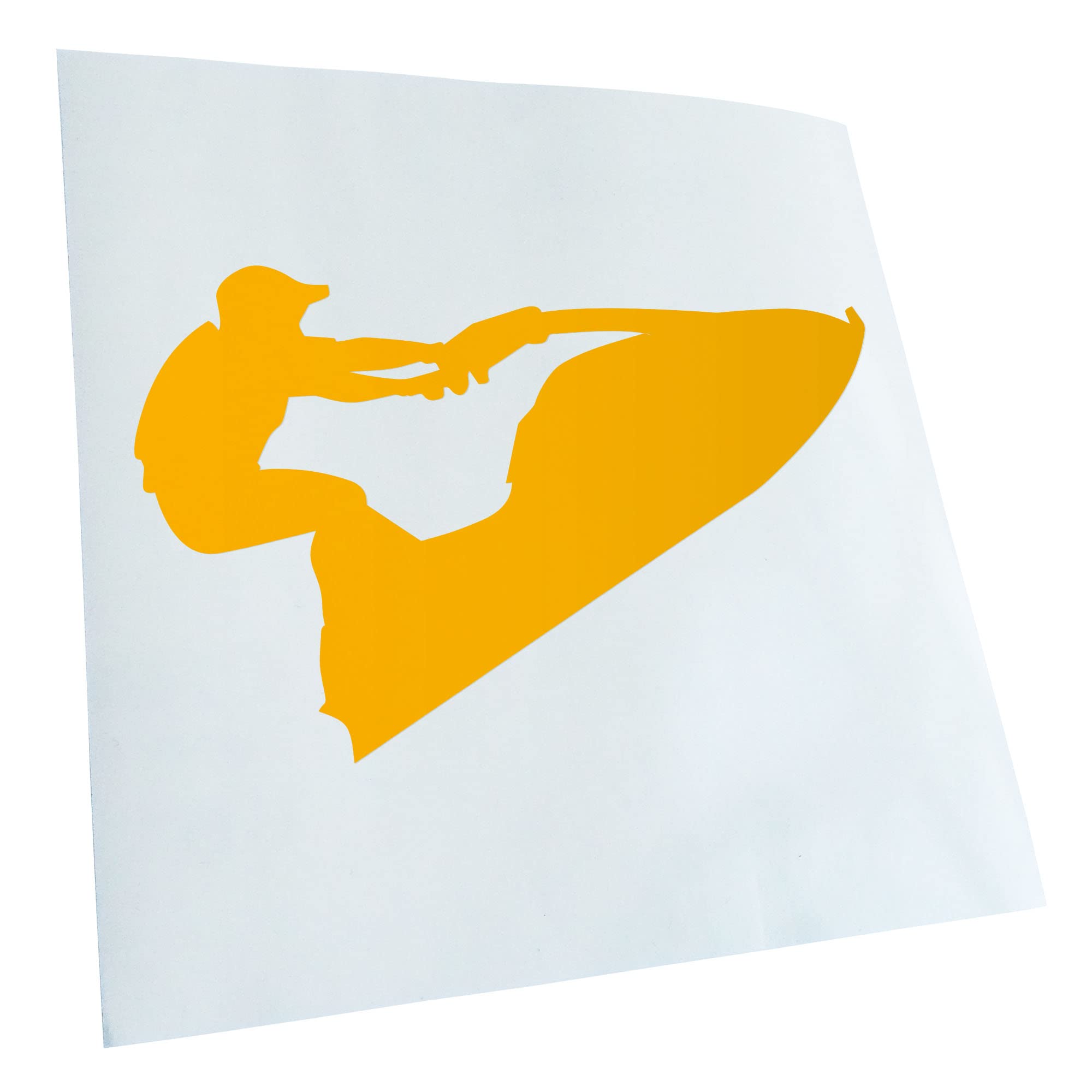 Kiwistar - Car Sticker - Jet Ski Jet Boat Driver Figure - Yellow - 40 x 24 cm - Rear Window Car Sticker Weatherproof for Car Truck Moped Truck - Sticker Exterior Self-Adhesive Tuning Accessories for