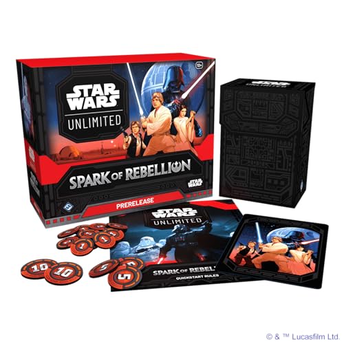 Fantasy Flight Games Star Wars: Unlimited TCG Spark of Rebellion PRERELEASE Box - Launch Your Galactic Journey! Includes 6 Booster Packs, Ages 12+, 2+ Players, 20 Minute Playtime, Made