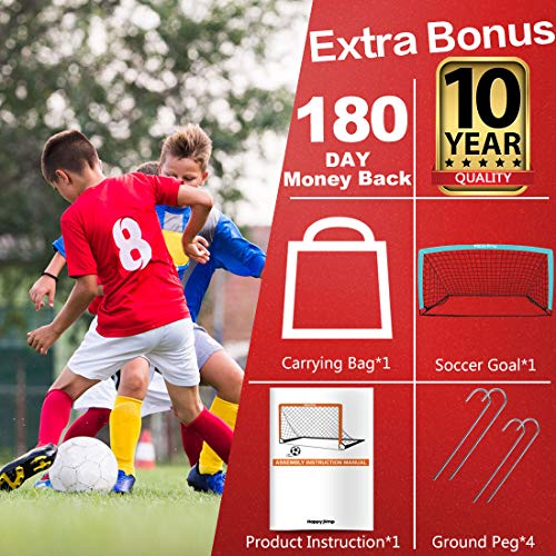Happy Jump Soccer Goal Soccer Net for Kids Backyard 6\'6\"x 3\'3\", 1 Pack