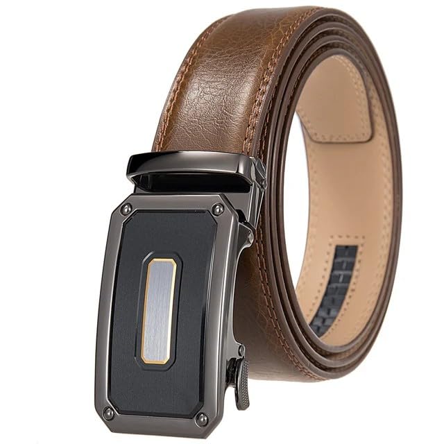 Ceinture en cuir véritable homme luxe avec boucle automatique élégante pour costume de mariage