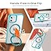 Anqrp O-Ring Magnetic Kickstand Clear Case for iPhone 12/12 Pro, Compatible with Mag-Safe, Military-Grade Reinforced 4-Corners Anti-Yellowing Transparent Phone Case Cover for iPhone 12/12 Pro, Teal