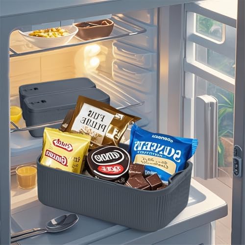 Image of SANIDIKA Lockable Storage Box,Medicine Lock Box,Medical Lockbox,Cell Phone Locked Jail,Refrigerator Snack Food Safe Containers Bin for Personal Items,Home Office Organization,Travel Case,Gift (Navy)