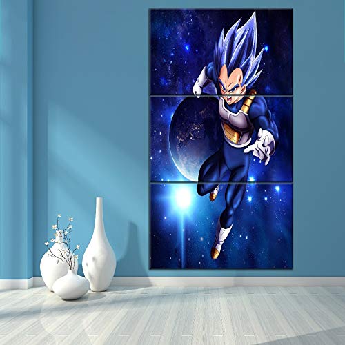Tableau sur toile modulaire 3 pièces avec motif dragon moderne pour décoration murale de salon