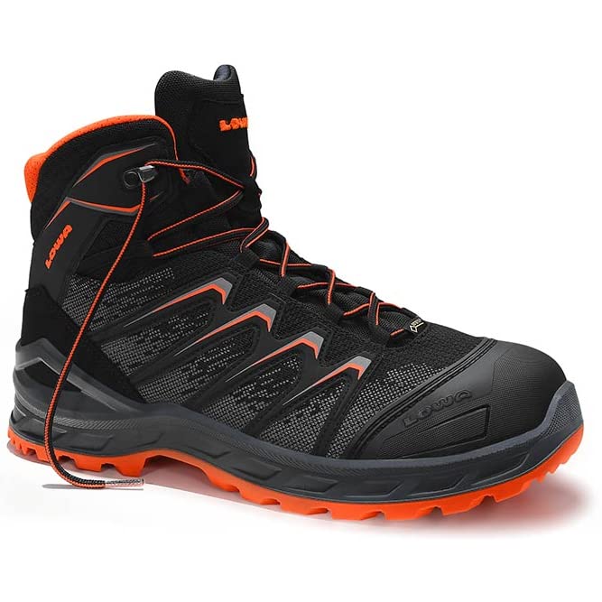 Buty ochronne S3 "LARROX WORK GTX BLACK MID", czarny, szary, pomarańczowy, 47 EU