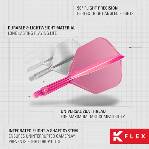 Image of Target Darts K Flex Integrated Dart Flight and Shaft, No.6 | 3-Pack K-Flex - No. 6, Kflex Precision-Molded 2-in-1 Dart Flights and Dart Shaft | Professional Dart Accessories