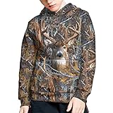 ZFRXIGN Camouflage Sweatshirt Cute Deer Hoodies Age 11-13 Years Long Sleeve Hooded Sweatshirts for Girls Boys Kids Toddlers Pullover Sweater with Kangaroo Pocket Tops