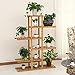 Udfybre 6 poziomów, asymetryczny bambusowy stojak na kwiaty, balkon, multi-warstwowy, doniczki do salonu, uniwersalne zastosowanie regały, podstawka.