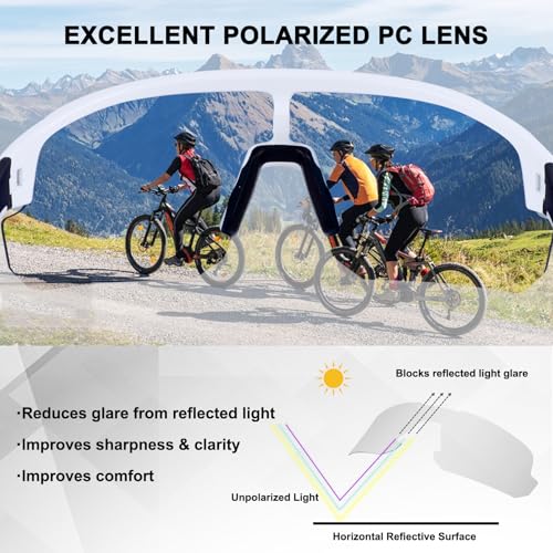 Image of BangLong Polarized Sports Sunglasses for Men Women UV400 Protection | TAC HD Lens, RX Insert Included, Lightweight Wrap-Around Design for Running Cycling Baseball Hiking