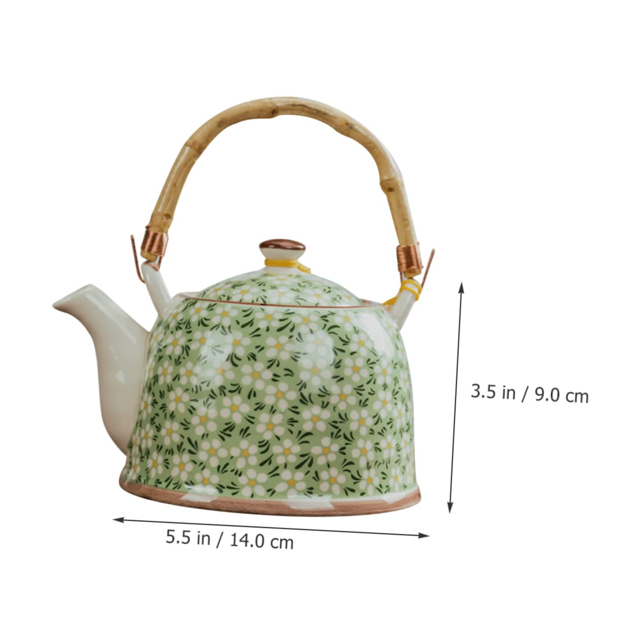 Tetera de cerámica Estilo japonés, Tetera de cerámica(Verde-14x14cm