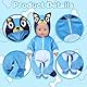 Baby Kleidung für 14-17 Zoll Baby Puppen, Puppenkleidung mit Socken Aufhänger, Hund Puppenkleidung für 35-43 cm Neugeborene Baby Puppen Mädchen Weihnachten Geburtstag (Puppe Nicht enthalten) Blaue