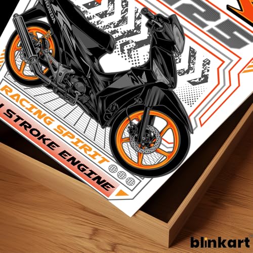 Image of BLINKART Honda Supra X 125Car Posters Sticker Gift Items for Boys Room Wall Decor || Comes with Double-Sided Tape|| Decoration Bedroom Living Room Office Studio Decor | 12x18 In (A3) - CAR-279
