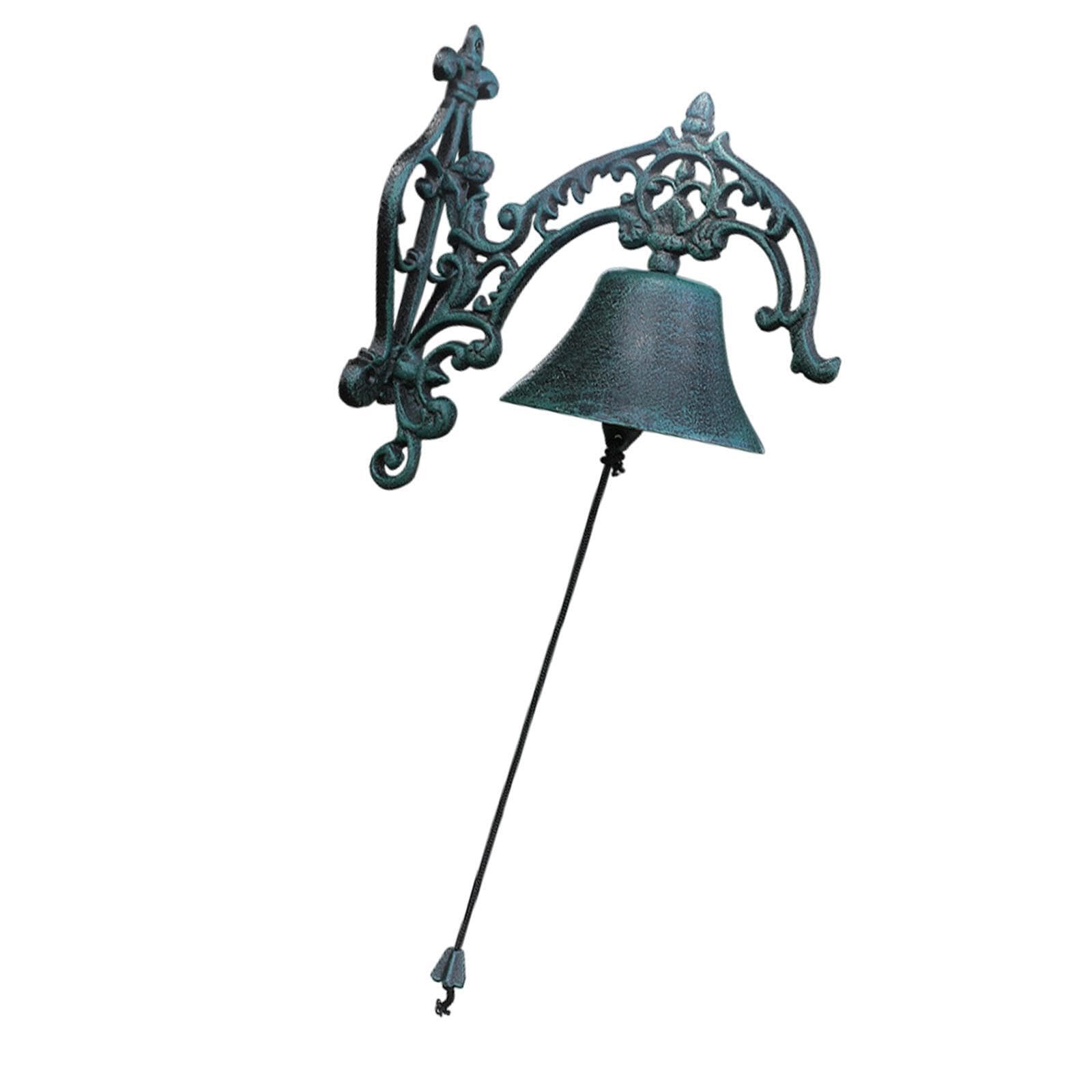 QUILSTM Farmhouse Dinner Bell Wall Mounted Vintage Cast Iron Bell Addition To Rustic Home Decor At Any Entrance Antique Decorative Metal Door Rustic