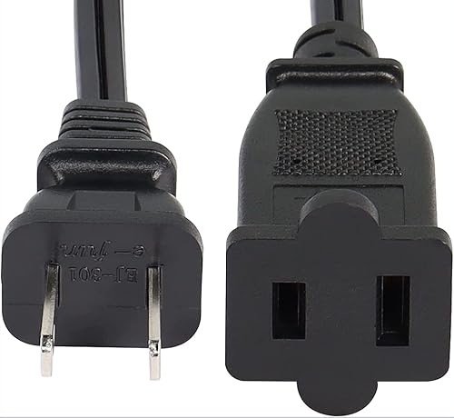 Tekit (1.64Ft/0.5M) Us Power Extension Cable Cord Us Ac 2-Prong Male/Female Power Cable13A/125V,Usa Outlet Saver Power Extension Cord Cable 2-Prong 2 Outlets For Nema 5-15P To Nema 5-15R #TOP6
