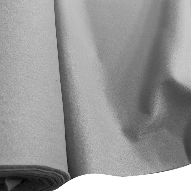 EU Fabrics Craft Felt Fabric | Fire Retardant Upholstery Material for Sewing | Soft Felt Fabric Roll for Home Decor, Art and Craft | Felt Sheet Fabric by The Metre UK (Light Grey, 5 Metres x 91cm)