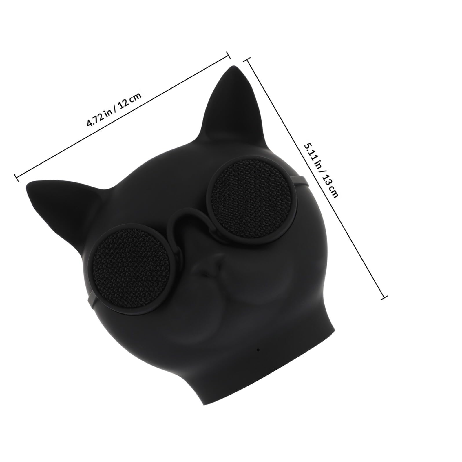 Mini-Enceinte Haute sans Fil en Plastique Forme Tête de Chat Noir, Haut-Parleur Portable Batterie 1500mah, pour Usage Extérieur et Bureau