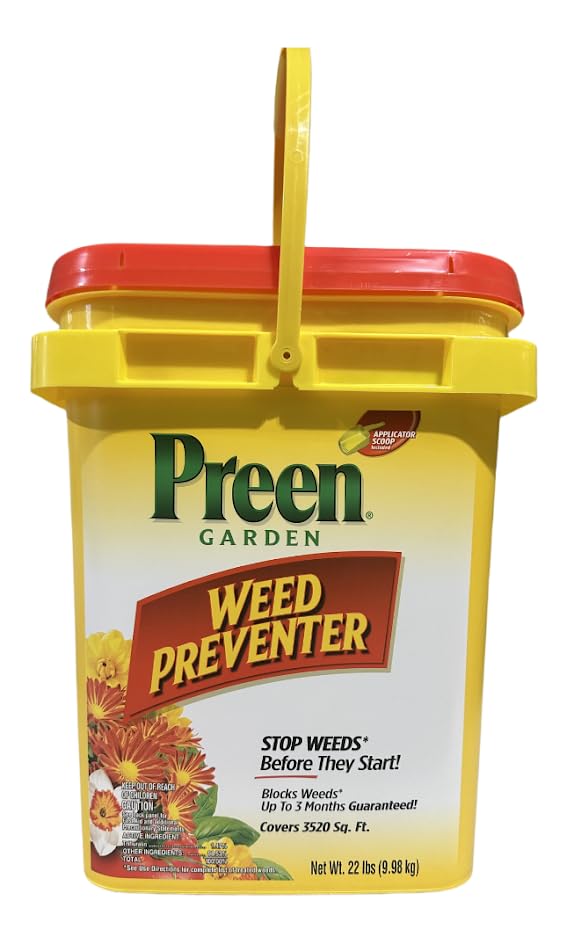 Preen Garden Weed Preventer Blocks Weeds up to 3 Months (22 LBS, 3520 Sq. Ft.)