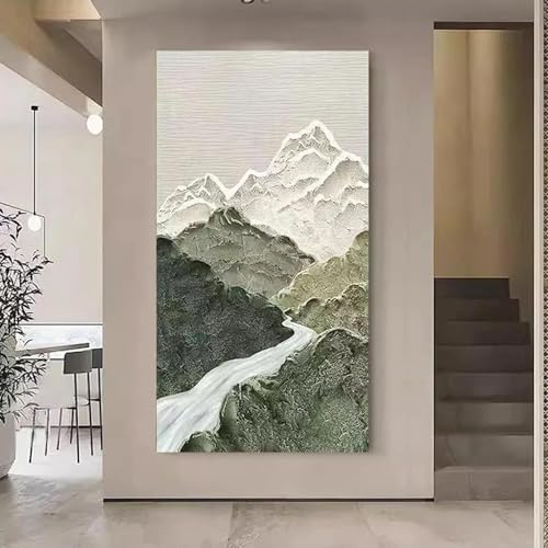 Toile cascade bleue 40x80 cm dsdsgog art moderne abstrait paysage pour déco salon