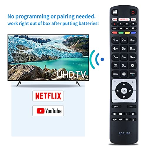 TCNOUMT Replacement for RC5118F Hitachi Remote Control fit for Hitachi Smart LCD LED TV Sub Polaroid Finlux Televison 24HB11J65U 32HB16J61U 32HB16J61UA 32HB16J61UB 32HB16T61U - Image 4