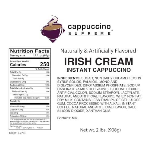 Cappuccino Supreme 2 lb bag Irish Cream Instant Cappuccino Mix - Thumbnail 2
