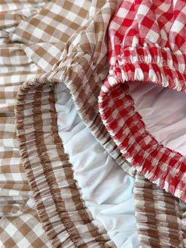 Women's Vintage Plaid High-Waisted Slim A-Line Skirt Patchwork Loose Long Skirts4