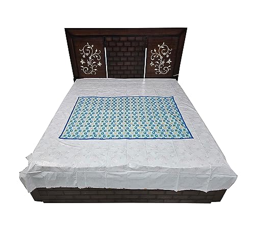 Image of EcoSoft Plastic Sheet,PVC Sheet for Kids,Rubber Sheet for Babies,Bed Wetting Protector(90 x 135 cm) (Blue Alphabet & Blue Tedy)