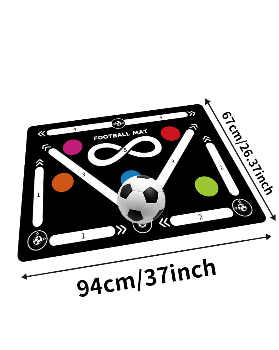 Soccer Training Mat for Indoor Use - Agility Equipment for 4-16, Improve Speed and Coordination - Anti-Slip/Silent Footstep Mat With Video and Dynamic Manuals