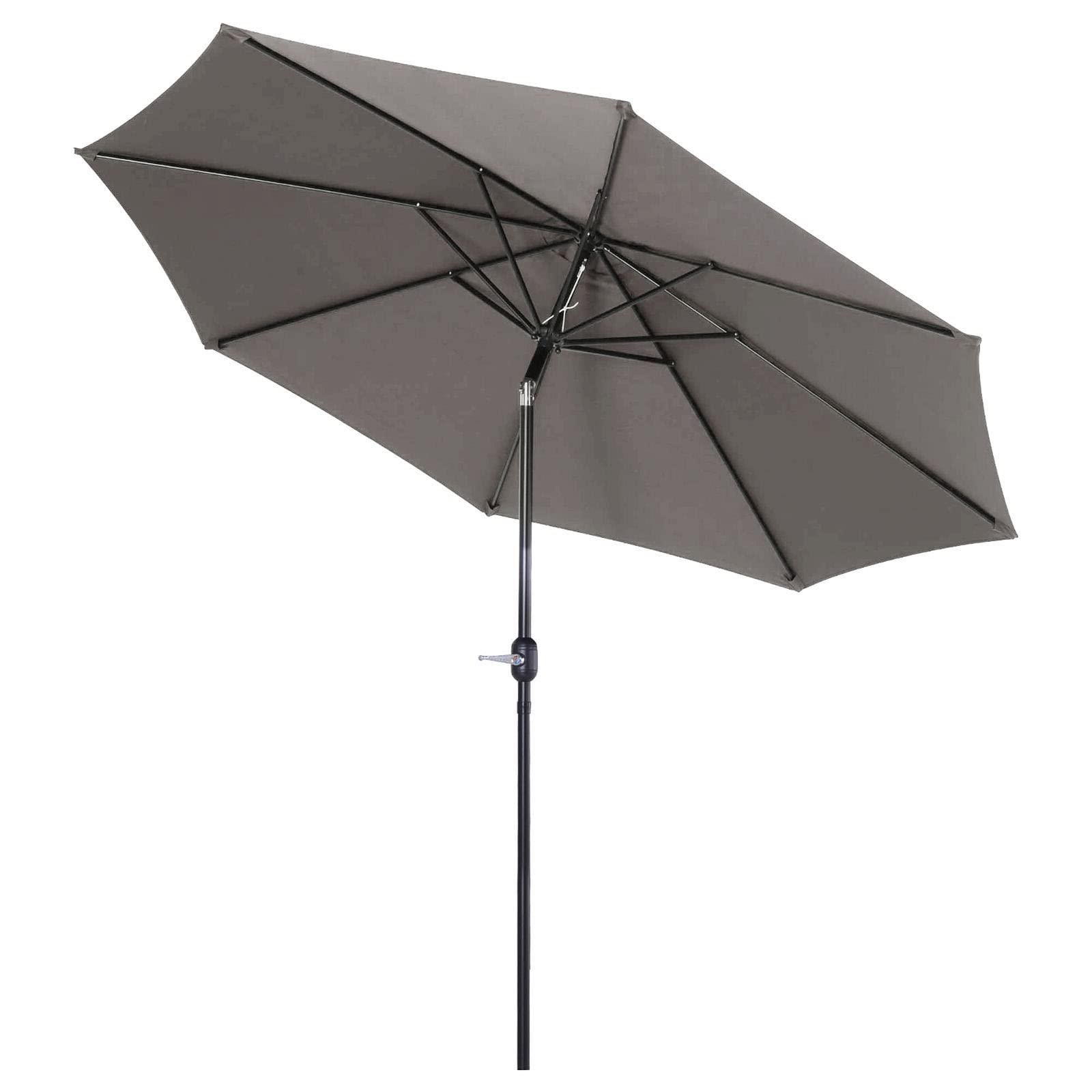 WDSOPK Outdoor Sunshade Canopy with Tilt and Crank Light Grey Patio Umbrella