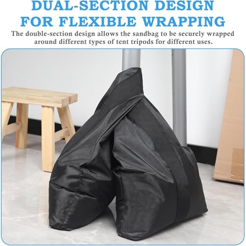 Sandbags, Gewichtszandzakken, 1680d Oxford Heavy Duty Saddlebag voor, fitness, oefeningen, yoga-workouts, evenementen, feesten, boeren, 14 x 14 cm, zwart - Afbeelding 4