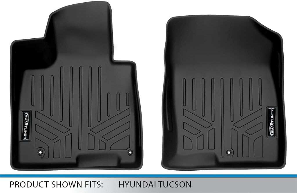 SMARTLINER All Weather Custom Fit Floor Mats 1st Row Liner Set Compatible with 2022-2025 Hyundai Santa Cruz