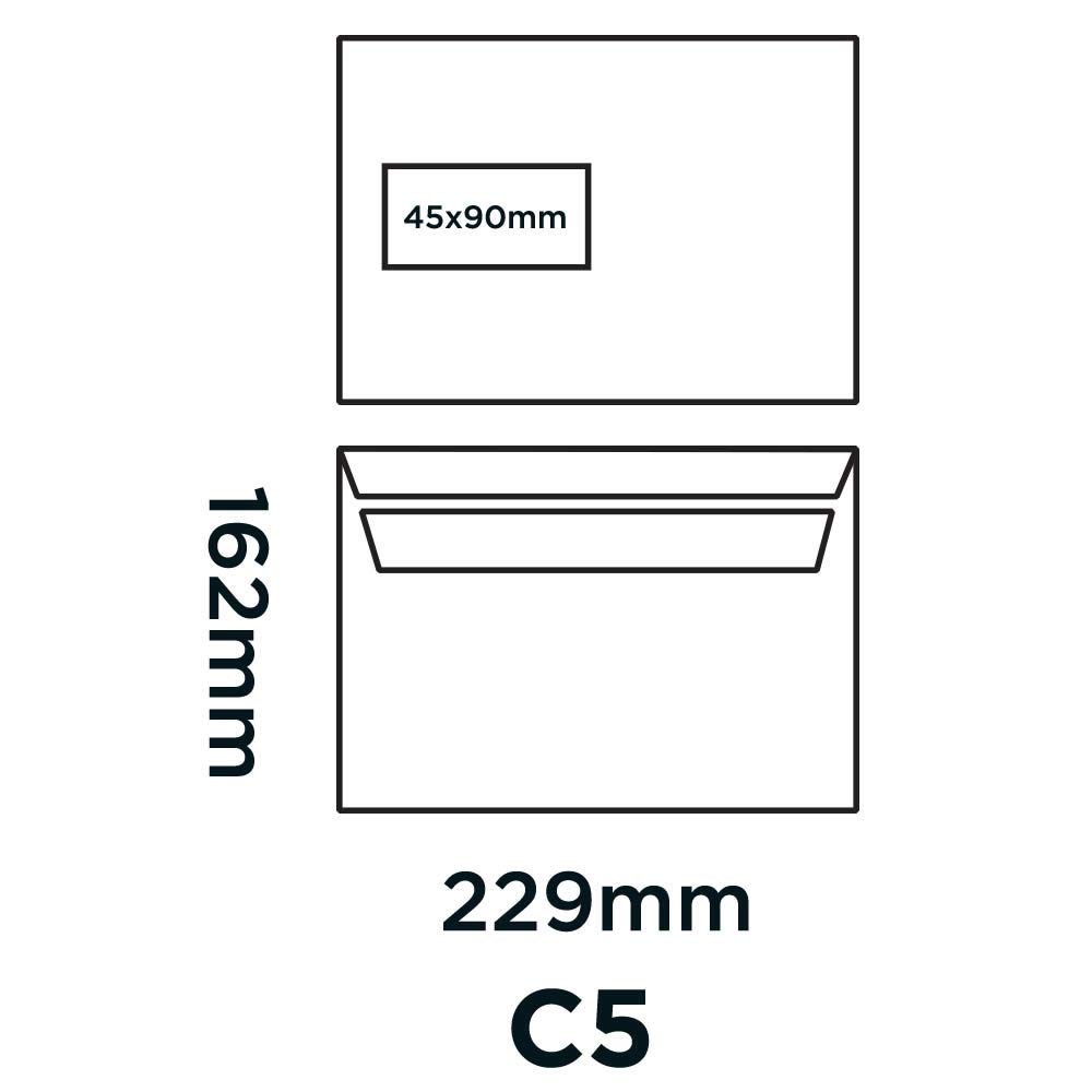 Blake Everyday | enveloppe C5 (16.2 x 22.9cm) avec fenêtre | lot de 500 unités | 100 GSM | enveloppes blanches | enveloppes autocollantes/auto-adhésives | certifié PEFC et écologique | Modèle 22708