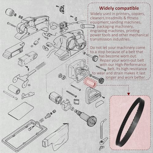 hasmx 110xl031 timing belt rubber geared drive belt for black and decker sander 1134 length 51634 wide 55 teeth 2-pack