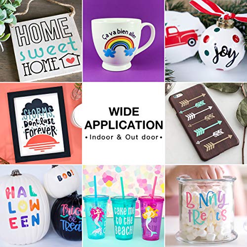 Htvront Vinyl For Cricut - 65 Pack Permanent Adhesive Vinyl Sheets Set - 55 Vinyl Sheets 12" X 12" & 10 Transfer Tape Sheets, 35 Color For Party Decoration, Sticker, Craft Cutter, Car Decal #TOP1