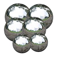 Edelstahl Gartenkugel,Schwimmkugeln für Miniteich,Dekokugeln Garten,6 Stück Edelstahlkugeln,Miniteich Deko,Teichdeko Schwimmend,Dekokugel,Schwimmende,Gartenkugeln für Außen Winterfest,25mm/42mm/63mm