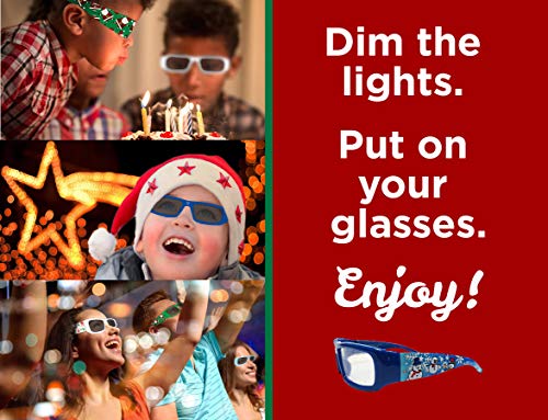 image for Holiday Specs Plastic 3D GLASSES- 4pk Holographic glasses, Look throug
