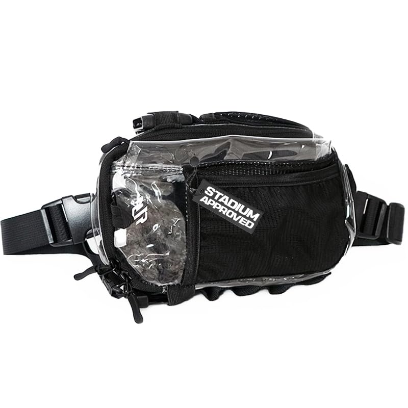 Clear Modular Fanny Pack – Stadium Approved 5x9 Belt Bag with Locking Zipper Clips – Anti-Theft See Through Crossbody for Sports Events, Concerts &