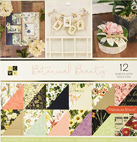 DCWV 614327 Botanical Beauty Paper Stack - Juego de papel higiénico, multicolor