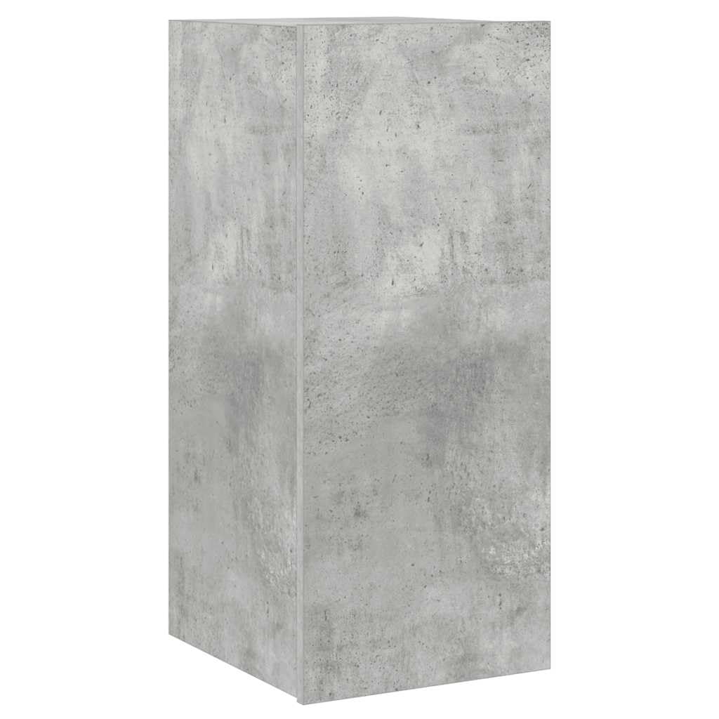 vidaXL TV Wall Cabinet with LED Lights, Floating TV Unit for Living Room Office, Wall Mounted TV Cabinet, Modern Style, Concrete Grey