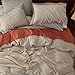 Bedsure Linen Duvet Cover King Size - Linen Cotton Blend Bedding Set, Soft & Cozy, 3 Pieces, 1 Duvet Cover 104x90 Inches and 2 Pillowcases, Natural Color Cooling Bedding, Comforter Sold Separately