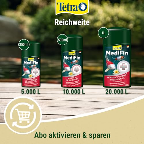 Tetra Pond MediFin - Medikament für Teichfische gegen die häufigsten Krankheiten, auch zur Vorbeugung und Desinfektion, 1 L