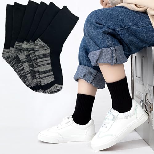 12-20 Pairs Crew Athletic Socks for Kids Breathable Cushion Crew Socks for Kids Sport Running Traveling2