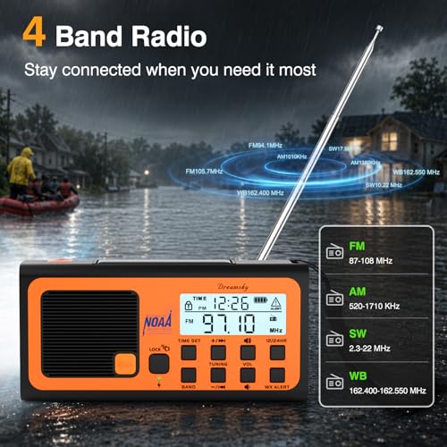 DreamSky Emergency Radio NOAA Weather Alert with Hand Crank - Image 5